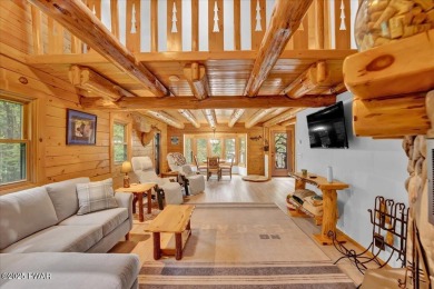 LAKEFRONT LOG DREAM HOME!  Real authentic log home nestled on on Forest Lake Club in Pennsylvania - for sale on GolfHomes.com, golf home, golf lot