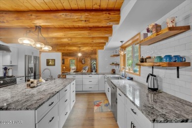 LAKEFRONT LOG DREAM HOME!  Real authentic log home nestled on on Forest Lake Club in Pennsylvania - for sale on GolfHomes.com, golf home, golf lot