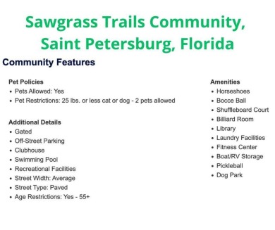 Dont miss this fully furnished 2/2 in Sawgrass Trails loads of on St. Petersburg Country Club in Florida - for sale on GolfHomes.com, golf home, golf lot