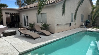 Single-story pool home located in the gated Southern Highlands on Southern Highlands Golf Club in Nevada - for sale on GolfHomes.com, golf home, golf lot