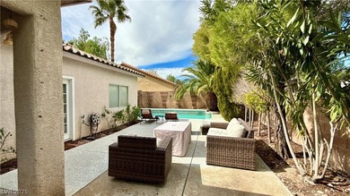 Single-story pool home located in the gated Southern Highlands on Southern Highlands Golf Club in Nevada - for sale on GolfHomes.com, golf home, golf lot