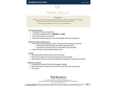 Brand new Foscari Italianate plan at Mira Villa by Toll Brothers on Badlands Golf Club in Nevada - for sale on GolfHomes.com, golf home, golf lot