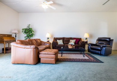 Love where you live in this mid-century modern 2 bedroom 2 bath on Sun City Lakes West and East in Arizona - for sale on GolfHomes.com, golf home, golf lot