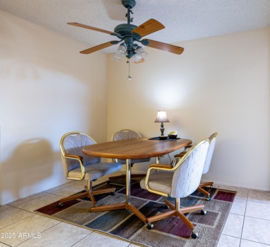 Love where you live in this mid-century modern 2 bedroom 2 bath on Sun City Lakes West and East in Arizona - for sale on GolfHomes.com, golf home, golf lot