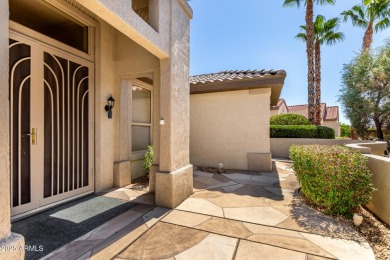 What a view! This spacious Mesquite model, overlooking the 18th on Desert Springs Golf Course in Arizona - for sale on GolfHomes.com, golf home, golf lot