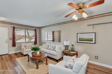 Desirable 3-bedroom, 2-bath corner-end condo with 1-car garage on  in Arizona - for sale on GolfHomes.com, golf home, golf lot