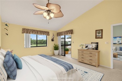 Charming 2BR/2BA condo w/ beautiful lake & golf views, soaring on Pelican Pointe 9 Hole Course in Florida - for sale on GolfHomes.com, golf home, golf lot