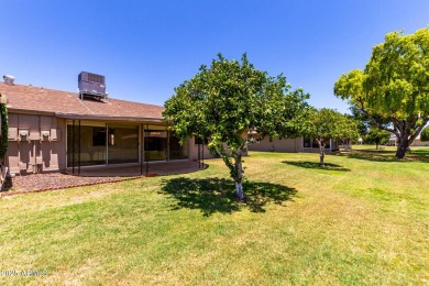Discover Sun City Living in this charming 2-bed, 2-bath Gemini on Sun City Lakes West and East in Arizona - for sale on GolfHomes.com, golf home, golf lot