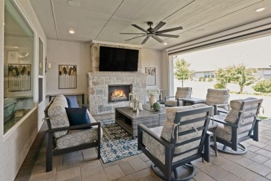 This popular Aubrey floor plan  is located on a quiet street on Wildhorse Golf Club of Robson Ranch in Texas - for sale on GolfHomes.com, golf home, golf lot