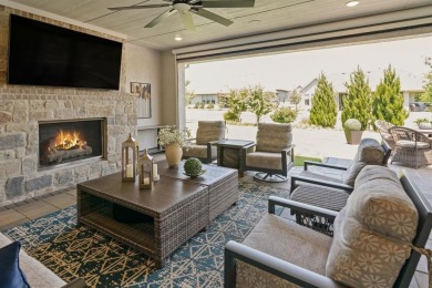 This popular Aubrey floor plan  is located on a quiet street on Wildhorse Golf Club of Robson Ranch in Texas - for sale on GolfHomes.com, golf home, golf lot