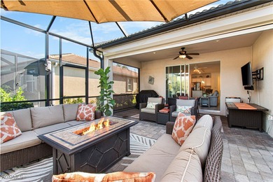 Wow! Lovely partially furnished Milan floorplan lakefront home on Pelican Preserve Golf Club in Florida - for sale on GolfHomes.com, golf home, golf lot