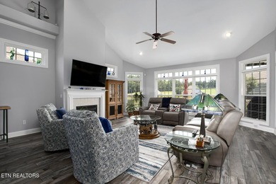 GOLF COURSE, POND and WATERFALL VIEWS from the back patio on Rarity Bay Country Club - Loudon in Tennessee - for sale on GolfHomes.com, golf home, golf lot