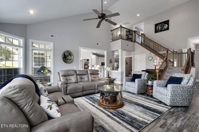 GOLF COURSE, POND and WATERFALL VIEWS from the back patio on Rarity Bay Country Club - Loudon in Tennessee - for sale on GolfHomes.com, golf home, golf lot