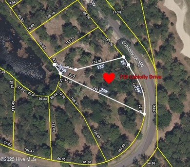 A beautiful nicely wooded home site with a generous pond view in on Rivers Edge Golf Club in North Carolina - for sale on GolfHomes.com, golf home, golf lot