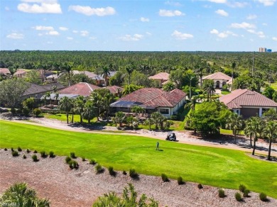 Gracious living while overlooking the 18th tee at Shadow Wood on Shadow Wood Preserve in Florida - for sale on GolfHomes.com, golf home, golf lot
