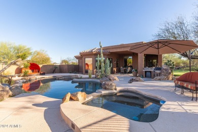 Enjoy a resort like backyard with heated PebbleTek pool and spa on Tonto Verde Golf Club in Arizona - for sale on GolfHomes.com, golf home, golf lot