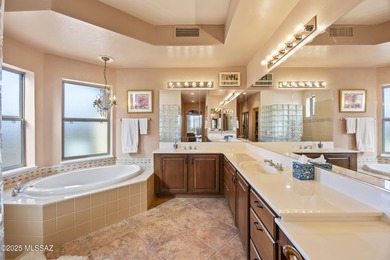 Wake up to panoramic, unobstructed mountain views from this on Saddlebrooke Golf Course in Arizona - for sale on GolfHomes.com, golf home, golf lot