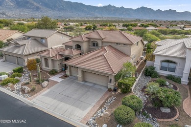 Wake up to panoramic, unobstructed mountain views from this on Saddlebrooke Golf Course in Arizona - for sale on GolfHomes.com, golf home, golf lot