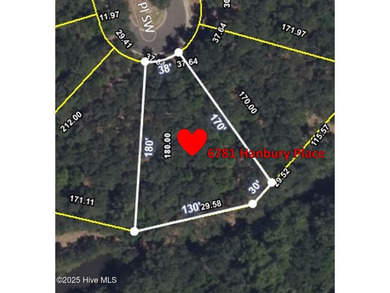 A wonderful large wooded homesite at the very end of Hanbury on Ocean Ridge Plantation in North Carolina - for sale on GolfHomes.com, golf home, golf lot