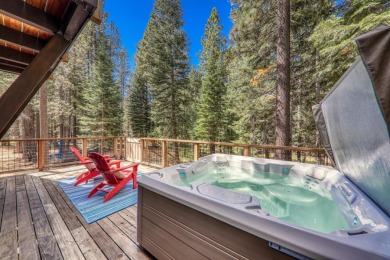 This beautiful three-bedroom, two-bath A-frame cabin perfectly on Tahoe Donner Golf Course in California - for sale on GolfHomes.com, golf home, golf lot