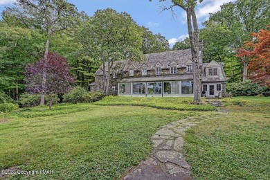 Magnificent stone manor house with guest home, inground pool and on Buck Hill Golf Club  in Pennsylvania - for sale on GolfHomes.com, golf home, golf lot