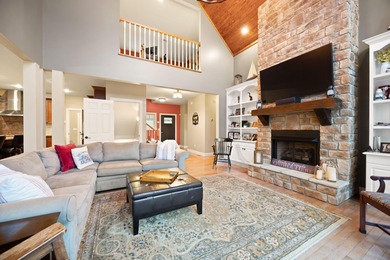 Luxury custom built lake lodge nestled alongside the shore of on Woodson Bend Resort in Kentucky - for sale on GolfHomes.com, golf home, golf lot