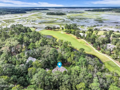 Nestled on a private one-acre homesite, this 3-bedroom, 2.5-bath on Callawassie Island Club in South Carolina - for sale on GolfHomes.com, golf home, golf lot