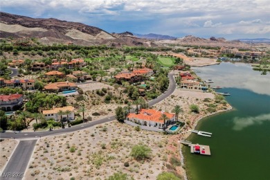 Oversized dock with HydroHoist boat lift and a 21' twin-screw on South Shore At Lake Las Vegas in Nevada - for sale on GolfHomes.com, golf home, golf lot
