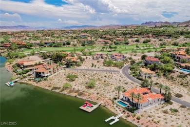 Oversized dock with HydroHoist boat lift and a 21' twin-screw on South Shore At Lake Las Vegas in Nevada - for sale on GolfHomes.com, golf home, golf lot
