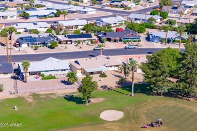 What a gem in Sun City! This home sits on a prime north/south on Sun City South Golf Course in Arizona - for sale on GolfHomes.com, golf home, golf lot