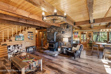 Pine trees, Mountains, Custom log home. True Wyo setting. 2 Wood on Star Valley RV Golf Course in Wyoming - for sale on GolfHomes.com, golf home, golf lot