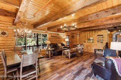 Pine trees, Mountains, Custom log home. True Wyo setting. 2 Wood on Star Valley RV Golf Course in Wyoming - for sale on GolfHomes.com, golf home, golf lot