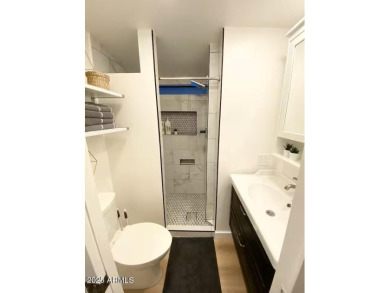 Nestled in a charming RV resort community in Mesa, this 1-bed on Apache Wells Country Club in Arizona - for sale on GolfHomes.com, golf home, golf lot