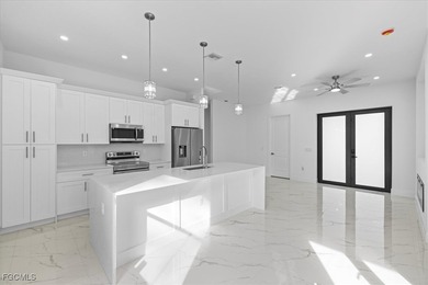 Corner lot new construction offering 3 bedrooms and 2 bathrooms on Lehigh Resort Club in Florida - for sale on GolfHomes.com, golf home, golf lot