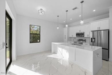 Corner lot new construction offering 3 bedrooms and 2 bathrooms on Lehigh Resort Club in Florida - for sale on GolfHomes.com, golf home, golf lot