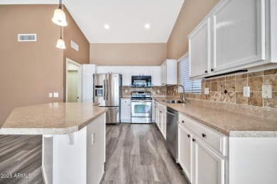 This stunning Augusta model in the vibrant PebbleCreek community on Tuscany Falls At Pebble Creek in Arizona - for sale on GolfHomes.com, golf home, golf lot