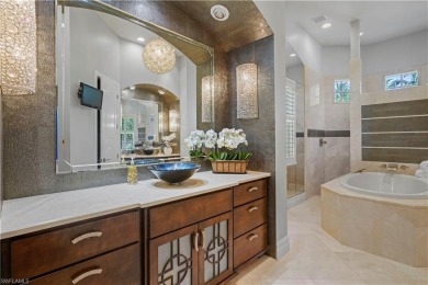 Sun-Soaked Sophistication on the Shores of Miromar Lakes! Tucked on Miromar Lakes Golf Club in Florida - for sale on GolfHomes.com, golf home, golf lot