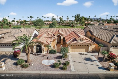 Experience resort-style living in this stunning PebbleCreek home on Tuscany Falls At Pebble Creek in Arizona - for sale on GolfHomes.com, golf home, golf lot