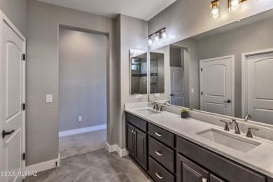 Stunning BETTER THAN NEW! 2024 Alora model home with 2,078 sq ft on Saddlebrooke Ranch Golf Club in Arizona - for sale on GolfHomes.com, golf home, golf lot