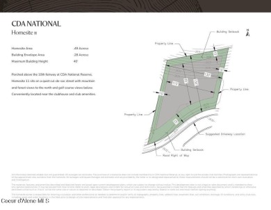 HOMESITE #11 AT CDA NATIONAL RESERVE. Perched above the 10th on CDA National Golf Course in Idaho - for sale on GolfHomes.com, golf home, golf lot