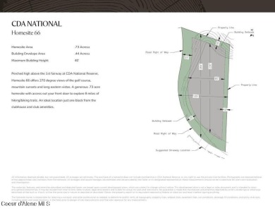 HOMESITE #66 AT CDA NATIONAL RESERVE. Perched high above the 1st on CDA National Golf Course in Idaho - for sale on GolfHomes.com, golf home, golf lot