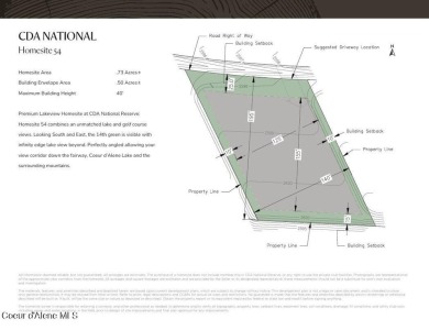 HOMESITE #54 AT CDA NATIONAL RESERVE. This premium homesite on CDA National Golf Course in Idaho - for sale on GolfHomes.com, golf home, golf lot