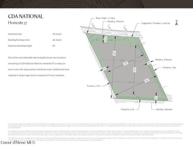 HOMESITE #57 AT CDA NATIONAL RESERVE. One of the most desirable on CDA National Golf Course in Idaho - for sale on GolfHomes.com, golf home, golf lot