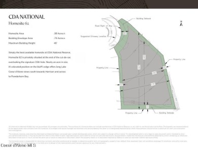 HOMESITE #62 AT CDA NATIONAL RESERVE. Simply the best available on CDA National Golf Course in Idaho - for sale on GolfHomes.com, golf home, golf lot