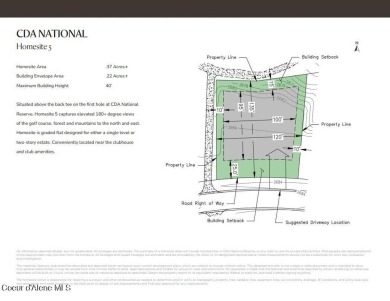 HOMESITE #5 AT CDA NATIONAL RESERVE. Situated above the back on CDA National Golf Course in Idaho - for sale on GolfHomes.com, golf home, golf lot