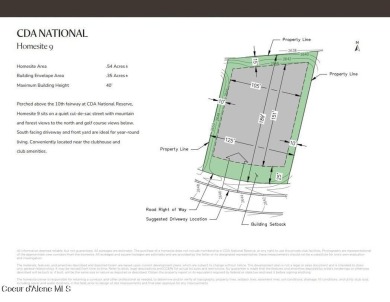 HOMESITE #9 AT CDA NATIONAL RESERVE. Perched above the 10th on CDA National Golf Course in Idaho - for sale on GolfHomes.com, golf home, golf lot