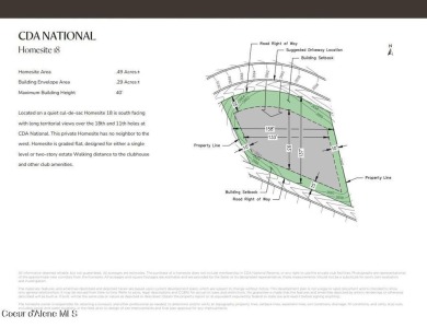 HOMESITE #18 AT CDA NATIONAL RESERVE. Located on a quiet on CDA National Golf Course in Idaho - for sale on GolfHomes.com, golf home, golf lot