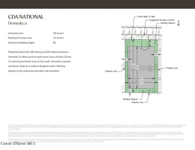 HOMESITE #21 AT CDA NATIONAL RESERVE. Positioned above the 18th on CDA National Golf Course in Idaho - for sale on GolfHomes.com, golf home, golf lot