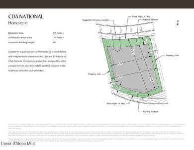 HOMESITE #16 AT CDA NATIONAL RESERVE. Located on a quiet on CDA National Golf Course in Idaho - for sale on GolfHomes.com, golf home, golf lot