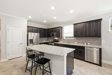 Charming Abbeyville Model located in the vibrant 55+ community on Frisco Lakes Golf Course in Texas - for sale on GolfHomes.com, golf home, golf lot